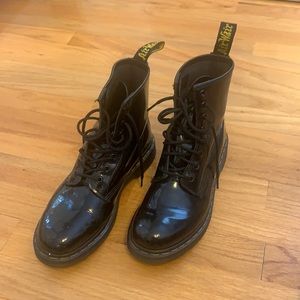 Glossy Black Dr. Martens boots